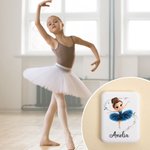 Personalized Cartoon Ballet Girl Double-Sided Makeup Mirror with LED Light and Name Birthday Gift for Ballerina Girl Ballet Lovers
