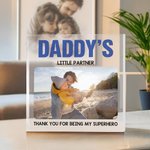 Personalized Daddy Papa Photo Square Acrylic Plaque with Nickname and Texts Father's Day Birthday Gift for Dad Grandpa