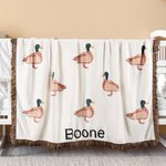 Personalisierte niedliche Stockente weiche Decke mit Namen und Quasten Kinderzimmer Dekoration Geburtstag Baby Dusche Geschenk für neugeborenes Kind