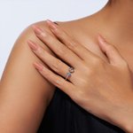 Personalized Dog Paw Print Birthstone Adjustable Open Ring with Engraved Initial Birthday Memorial Remembrance Gift for Women Pet Lovers