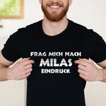 Personalisiertes FRAG MICH NACH Lustiges Foto T-Shirt mit Text aus Baumwolle Geburtstag Vatertag Geschenk für Papa Opa Freunde