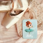 Personalized Cartoon Ballet Girl Double-Sided Makeup Mirror with LED Light and Name Birthday Gift for Ballerina Girl Ballet Lovers