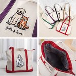 Sac fourre-tout Oxford brodé avec le nom de l'animal Cadeau d'anniversaire de la fête des mères pour les amoureux de leur animal de compagnie