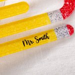 Personalised Pencil Notebook Jumbo Paperclip Acrylic Bookmark Clip Set of 3 with Surname Teacher's Day Appreciation Gift for Teachers Read Lovers