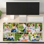 Personnalisé 8 Photos Collage Antidérapant Tapis de Souris Grande Taille Accessoire de Bureau Cadeau d'Anniversaire pour Etudiants Collègues Amis