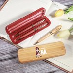 Personalized Cartoon Medical Staff Character Wooden Ballpoint Pen and Case Set with Name and Job Title Appreciation Gift for Doctor Nurse