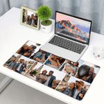 Personnalisé 8 Photos Collage Antidérapant Tapis de Souris Grande Taille Accessoire de Bureau Cadeau d'Anniversaire pour Etudiants Collègues Amis