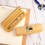 Personalized Cartoon Medical Staff Character Wooden Ballpoint Pen and Case Set with Name and Job Title Appreciation Gift for Doctor Nurse