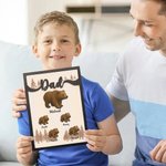 Plaque en bois personnalisée avec 1-12 noms et prénoms Cadeau de fête des pères pour papa grand-père