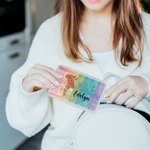 Personalised Birth Flower Rainbow-Coloured Portable Weekly Pill Organizer Box with Name Travel Accessory Daily Medication Gift for Family Friends