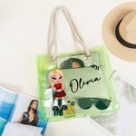 Sac à Main Imperméable Personnalisé avec Dessin et Nom Style Y2K Néon Laser Cadeau Anniversaire Mariage pour Femme Fille