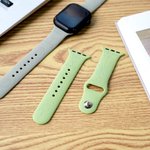 Personalized Sun Moon Multicolor Silicone Watch Band for Apple with Engraved Name Birthday Anniversary Gift for Friends