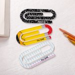 Personalised Pencil Notebook Jumbo Paperclip Acrylic Bookmark Clip Set of 3 with Surname Teacher's Day Appreciation Gift for Teachers Read Lovers