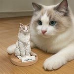 Personlig Handgjord Livslik husdjur hund katt foto porträtt ledtråd staty med text och bas skrivbordsdekor minnesgåva för husdjursälskare