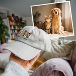 Personalized Embroidered Dog Cat Portrait 100% Cotton Adjustable Baseball Cap with Names Outdoor Accessories Pet Party Birthday Gift for Pet Owners