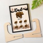 Plaque en bois personnalisée avec 1-12 noms et prénoms Cadeau de fête des pères pour papa grand-père