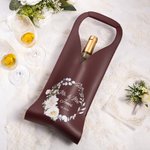 Personalised Wedding PU Leather Wine Bag for Bride with Name and Handle Protective Wine Accessories Engagement Gift for Wine Lovers Couple