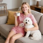Personalisierter Hund Katze Haustier Foto Damen Schlafanzug mit Text Weicher Kurze Ärmel Pyjama Geburtstag Geschenk für Tierliebhaber Haustierbesitzer