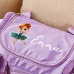 Bolsa de viaje grande con nombre y correa para el hombro Personalizada Chica Bailarina de dibujos animados Accesorios deportivos Regalo de cumpleaños para ella