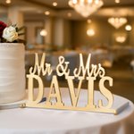 Personalized Mr & Mrs Name Sign with Last Name Party Desk Wedding Decor Gift for Newlyweds