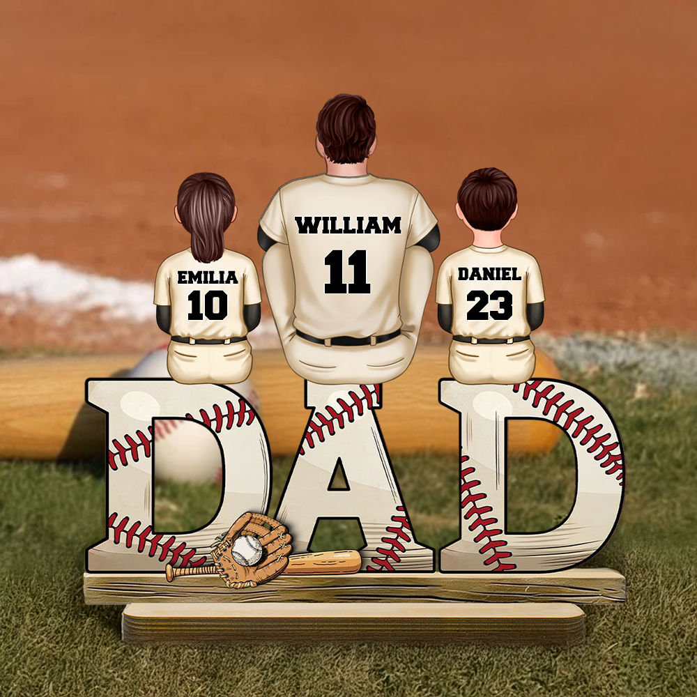 Plaque en bois personnalisée avec 1-5 noms et chiffres Décoration d'intérieur Anniversaire Fête des pères Cadeau pour papa grand-père