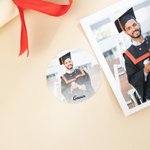 Henkilökohtainen valmistumisen valokuva tarroja nimi ja teksti asetettu 20 Favor Label Celebration Party Decor valmistuneille