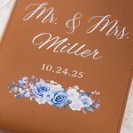 Personalised Wedding PU Leather Wine Bag for Bride with Name and Handle Protective Wine Accessories Engagement Gift for Wine Lovers Couple