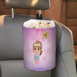 Henkilökohtainen sarjakuvahahmo syntymä kukka akvarelli roikkuu auton roskakori nimi auton lisävaruste syntymäpäivälahja perheelle auton omistaja