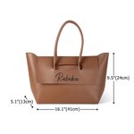 Personalised Minimalist Large Capacity PU Leather Tote Bag with Name Daily Commuter Outing Accessory Birthday Gift for Women