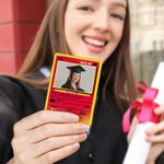 Carte TCG Classique Personnalisée avec Photo et Texte Thème Remise des Diplômes Décoration de Bureau Cadeau de Fin d'Études pour Diplômés