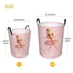 Personalized Cartoon Ballet Girl Large Waterproof Laundry Storage Basket with Name Nursery Decor Birthday Gift for Ballerina Girl Ballet Lovers