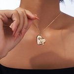 Personalized Dainty Arrow Through Heart Locket Necklace with Love Letter Anniversary Valentine's Day Birthday Gift for Her