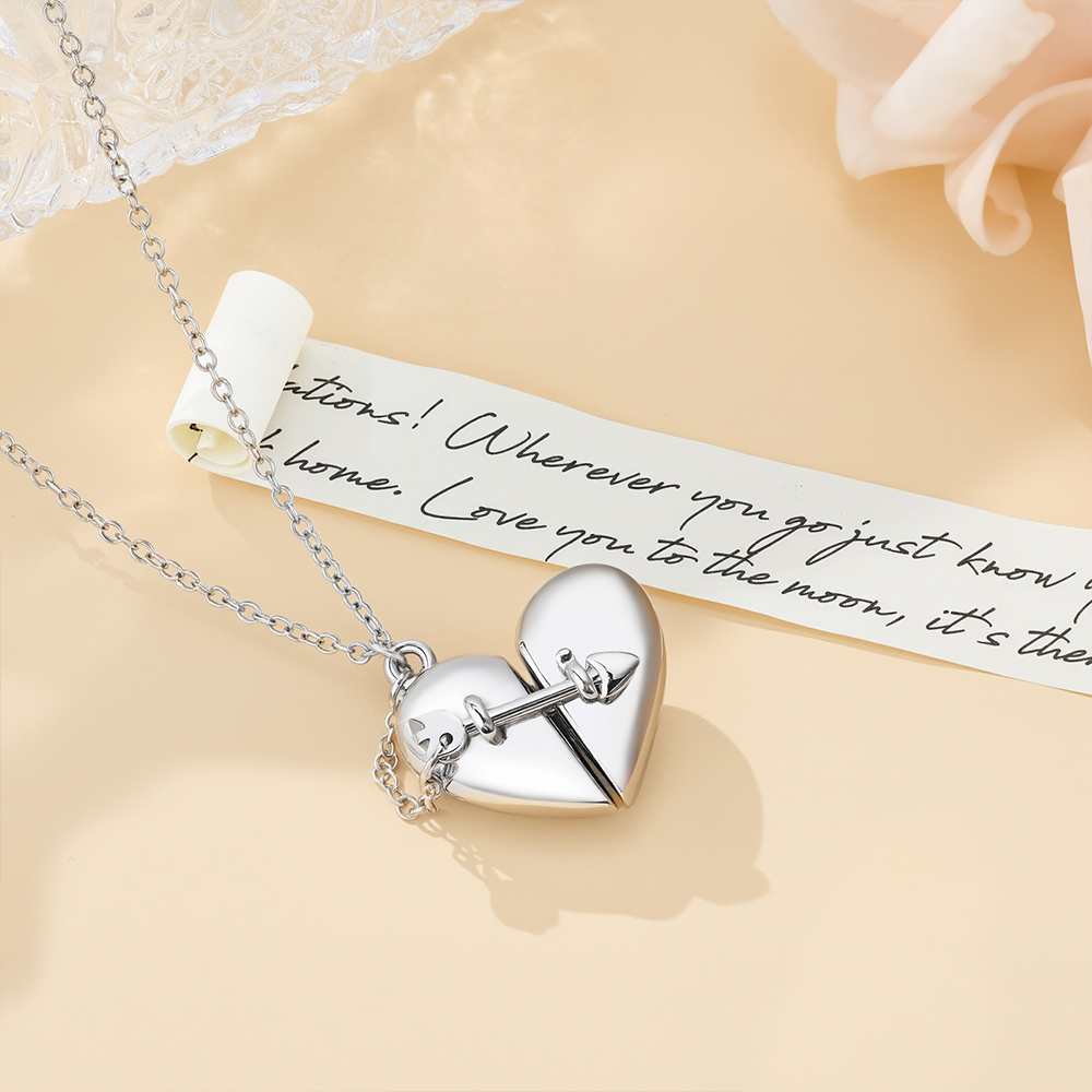 Collier pendentif coeur avec lettre d'amour Anniversaire Saint-Valentin Cadeau d'anniversaire pour elle