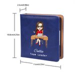 Personalized Cartoon Office Character PU Leather Sticky Note Holder with Name and Position Office Supplies Birthday Gift for Colleague Educator