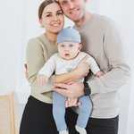 Personalized Just Joined Team 100% Cotton Soft Baby Bodysuit Knot Hat Pants Set with Name Coming Home Outfit Birthday Baby Shower Gift for Newborns