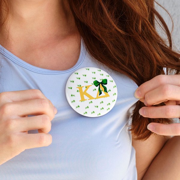 Personalised Multicolour Floral Bow Pin Badge Fraternity Sorority Celebrations Gift for Brothers Sisters Friends | Callie × Affinity Licensing