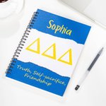Personalisierte griechische Buchstaben A5 Spirale Notebook mit Text Sorority Bid Day Geschenk für neue Sorority Mitglieder Freunde Girls丨Callie x Affinity Licensing
