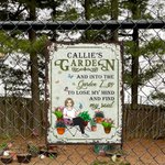 Personalized Retro Garden Cartoon Character Vertical Metal Sign with Name Garden Decor Birthday Gift for Grandma Mom Gardening Lover