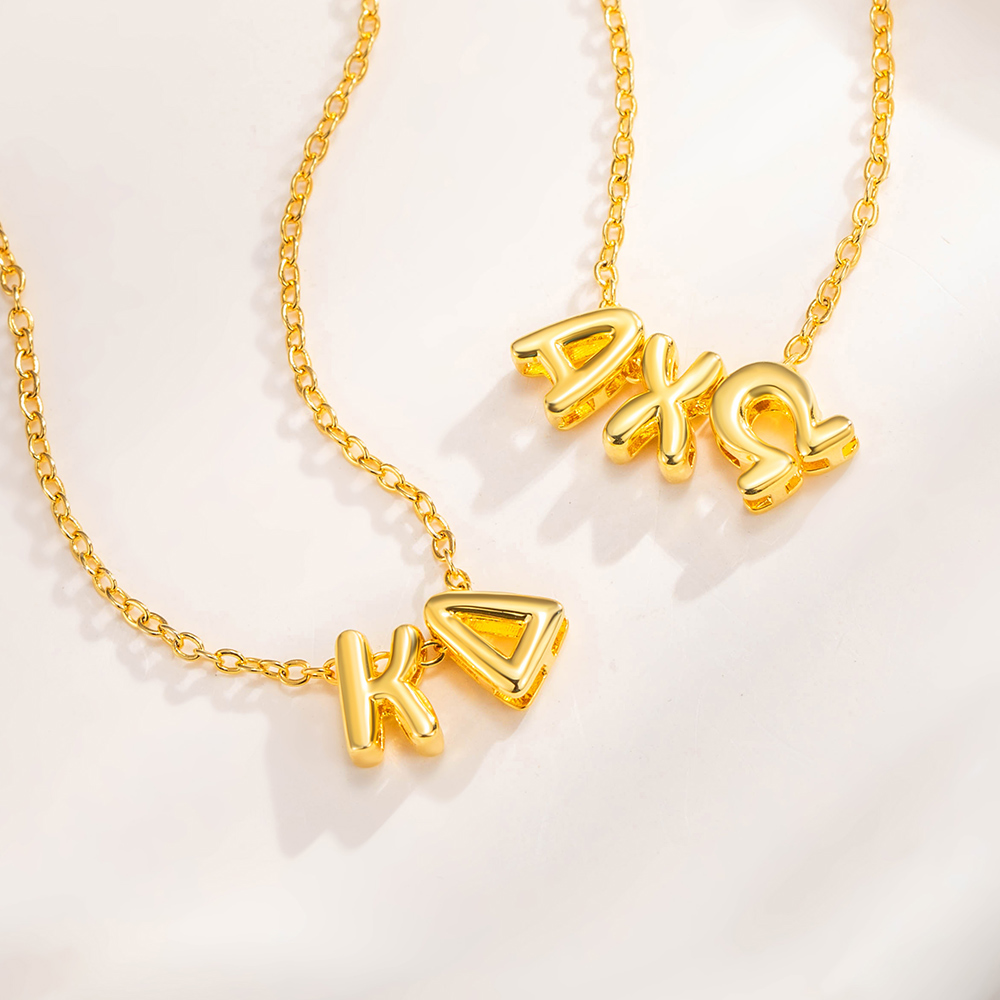Collier personnalisé 3D Bubble Greek Letter Jewelry Bid Day Sisterhood Birthday Gift for Sisters Friends | Callie × Affinity Licensing
