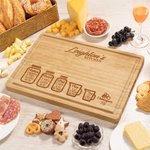 Henkilökohtainen kaiverrettu keittiö muuntaminen Chart FSC Bambu Charcuterie leikkuulauta Juice Groove Housewarming syntymäpäivälahja perheelle ystävät