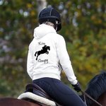 Personalisierte Multicolor Pferd Reiten Muster T-Shirt Sweatshirt Hoodie mit Namen Geburtstag Geschenk für Pferdeliebhaber
