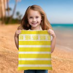 Gepersonaliseerde Streep Duurzame Grote Canvas Tas met Naam Verjaardag Strand Reisaccessoire Cadeau voor Vrienden Familie