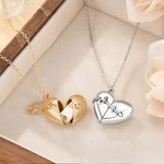 Personalized Dainty Arrow Through Heart Locket Necklace with Love Letter Anniversary Valentine's Day Birthday Gift for Her
