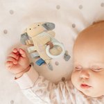 Henkilökohtainen Söpö Dino Rabbit Koala Teether Crinkle Baby Security Blanket kirjailtu nimi Syntymäpäivä Baby Shower lahja vastasyntyneille