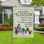 Personalized Cartoon Character Plant Flower Garden Flag with Name Garden Decorations Parents' Day Gift for Mom Grandma Family Gardening Lovers