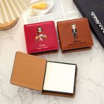 Personalized Cartoon Office Character PU Leather Sticky Note Holder with Name and Position Office Supplies Birthday Gift for Colleague Educator