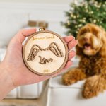 Orejas de perro personalizadas con nombre y año grabados Decoración del árbol de Navidad Regalo de condolencia para dueños de perros
