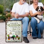 Personalized Retro Garden Cartoon Character Vertical Metal Sign with Name Garden Decor Birthday Gift for Grandma Mom Gardening Lover