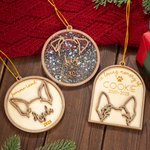 Orejas de perro personalizadas con nombre y año grabados Decoración del árbol de Navidad Regalo de condolencia para dueños de perros