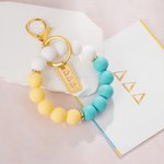 Personalisierte griechische Buchstaben Multicolor Perlen Hands-Free Keychain Wristlet mit Karte Sorority Meeting Geschenk für Schwestern | Callie × Affinity Licensing